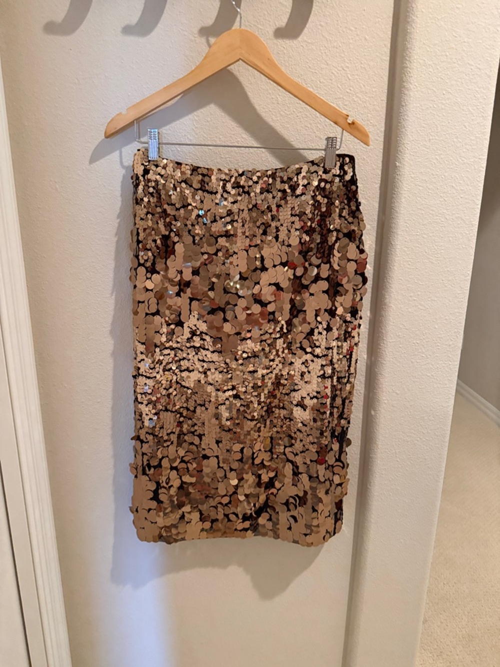 Antonio Melanai Sequin Skirt in Champagne